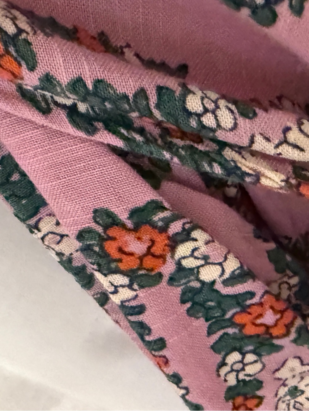 Knox Rose 3X Pink Boho Floral Tie Waist Peasant Dress Plus Size - Picture 11 of 12
